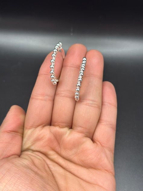 Aro Argolla Esferas Bolitas Pelotitas Mediana Plata Ley 925 mas caja de regalo-1