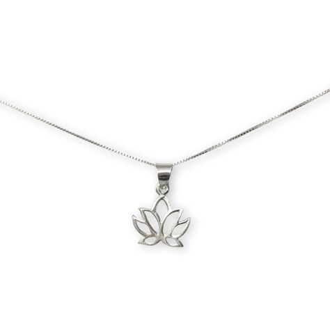 Collar Colgante Dije Flor De Loto Plata 925 -0