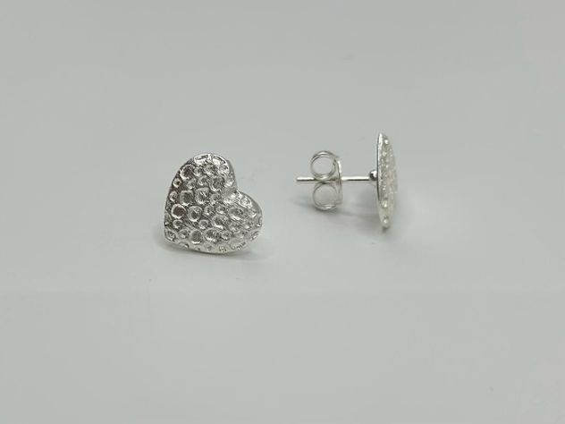 Aros Corazón Grande Plano Plata Ley 925 -1