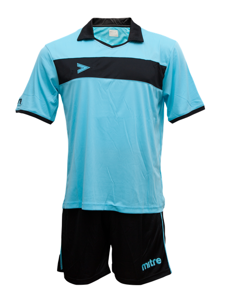 Uniforme de futbol London delta hombre Mitre celeste negro-0