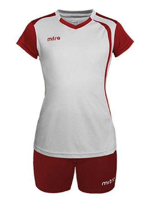 Uniforme de Volleyball Mujer Mitre blanco rojo-0