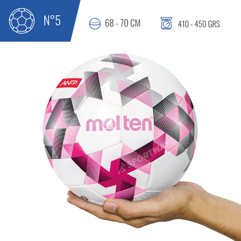 Balon Futbol FG 1000 ANFP Logo Molten Blanco/Rosado T5-5