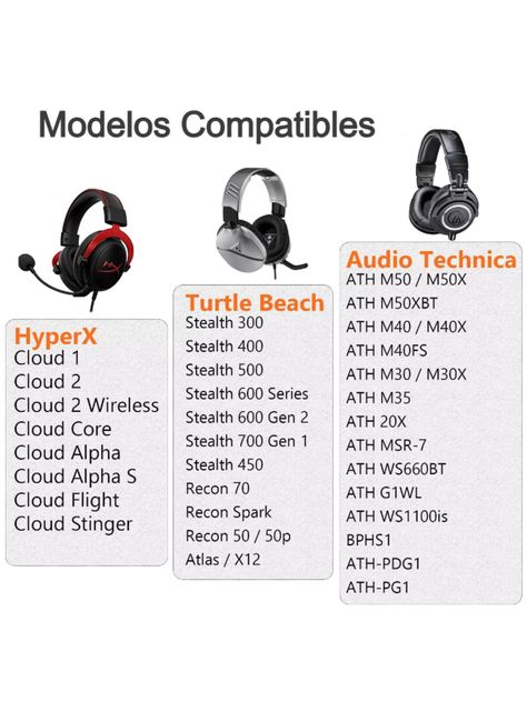 Almohadillas Para Audifonos Audio Technica M50x M40x Hyperx-1
