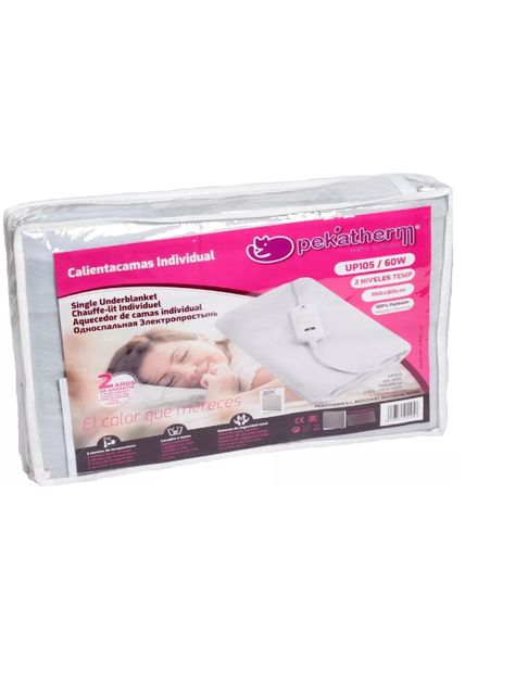 Calientacama Pekatherm 1 Plaza Color Blanco Up105-60w 220v-2