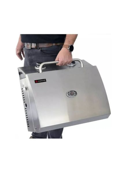 Parrilla A Gas 2 Quemadores Pgm-2qin Sindelen-acero Inox-1