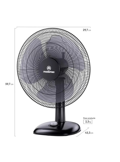 Ventilador Sobremesa Mademsa 40w 3 Velocidades 16 Pulgadas-1