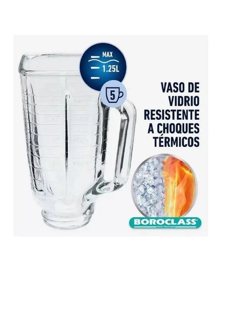 Vaso De Vidrio Oster Cuadrado 1.25 Litros Boroclass Original-1