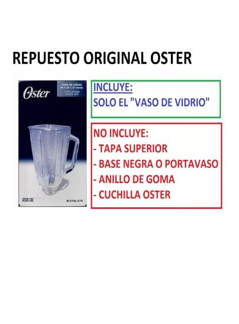 Vaso De Vidrio Oster Cuadrado 1.25 Litros Boroclass Original-3