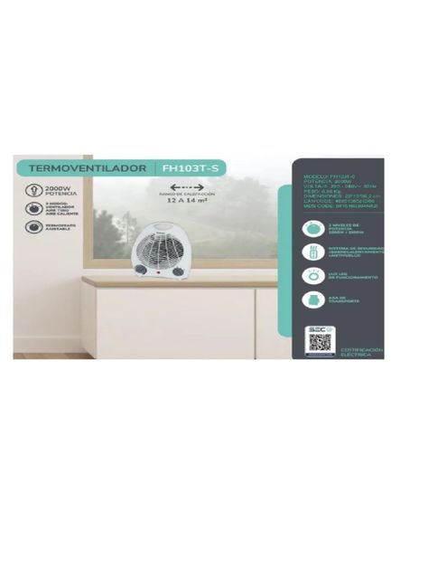 Termoventiador Vertical Calefactor Kendal Fh-103ts 3 Niveles-6