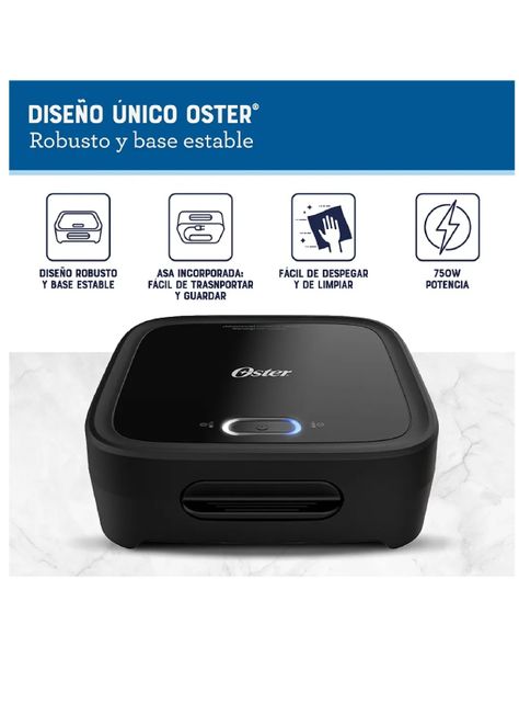 Sandwichera Oster® Compacta Con Platos Hondo Ckstsm400 Negro-3