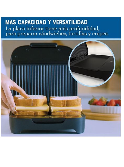 Sandwichera Oster® Compacta Con Platos Hondo Ckstsm400 Negro-4