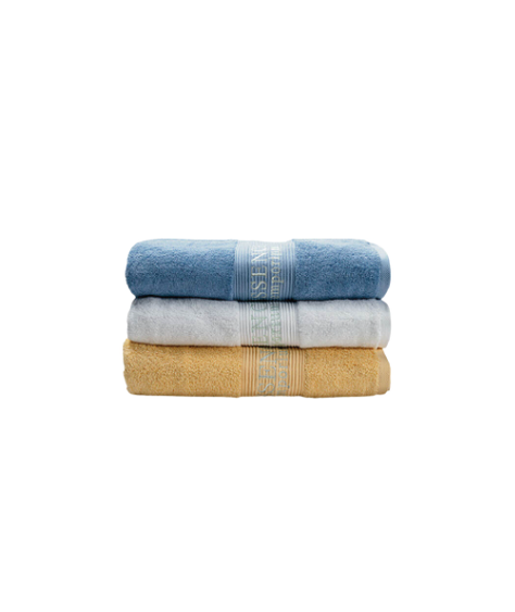 Set 3 toallas 100% algodón premium - Blancas 100x160 3 colores-0
