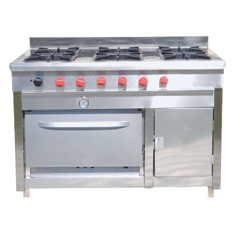 Cocina Industrial 6 Platos Con Horno + Calienta Platos-0