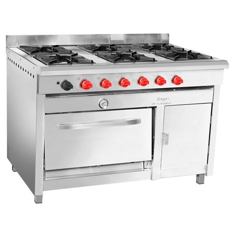 Cocina Industrial 6 Platos Con Horno + Calienta Platos-1