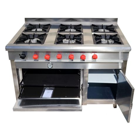 Cocina Industrial 6 Platos Con Horno + Calienta Platos-4