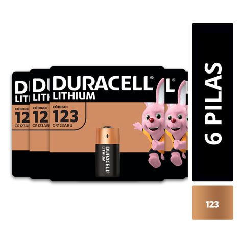 Pack 6 Pilas litio Duracell blister CR123 123-1