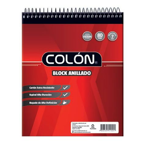Block Colón Escolar Espiral Matemáticas 80 hojas 10 unidades-0