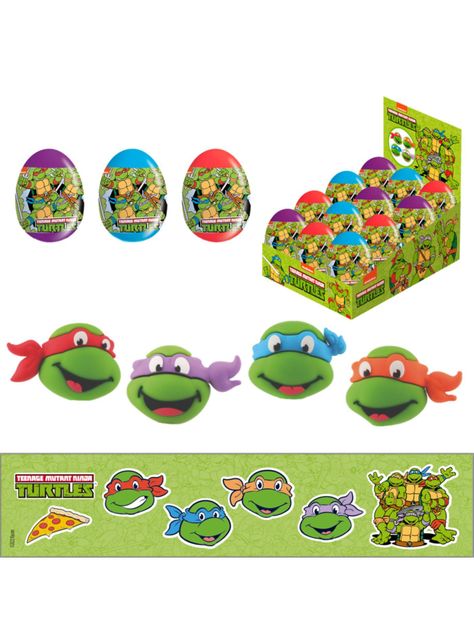 Huevos sorpresa Tortugas Ninjas x 12 unidades.-1