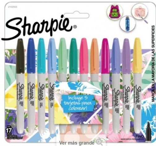 Marcadores Sharpie Colores Tropical Blíster x12ud-0