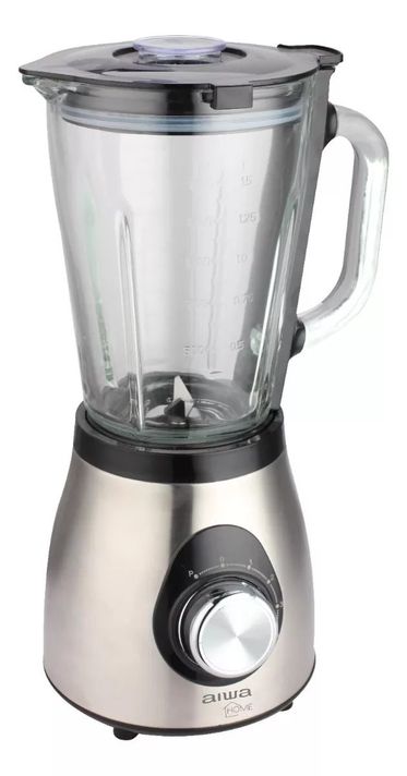 Aiwa Licuadora 5 Velocidades Con Vaso De Vidrio Acero Inox.-1