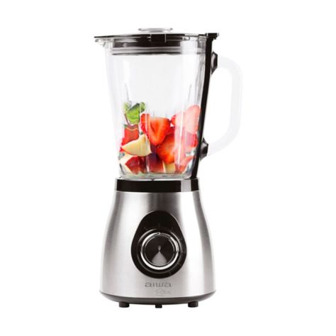 Aiwa Licuadora 5 Velocidades Con Vaso De Vidrio Acero Inox.-2