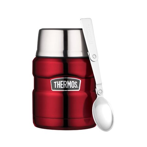 Termo de Thermos comida King 470ml acero inoxidable rojo-0