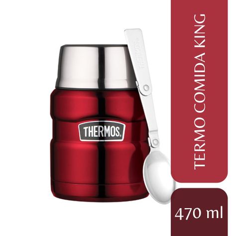 Termo de Thermos comida King 470ml acero inoxidable rojo-1