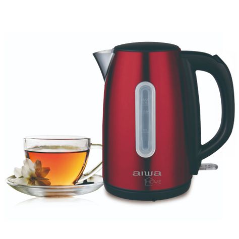 Hervidor Eléctrico Aiwa Acero Inoxidable 1.7L Rojo-1