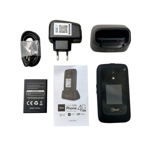 Mlab Celular Senior Shell 4g Sos 2.8 + Base Cargador Negro-3