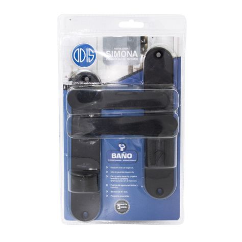 Cerradura Embutir Odis Simona 7040 Set Baño Negra-1
