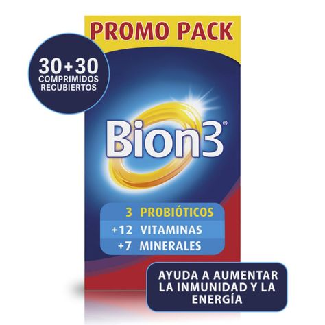 Pack 60+30 Bion 3 Vitaminas, Minerales Y Probióticos-1