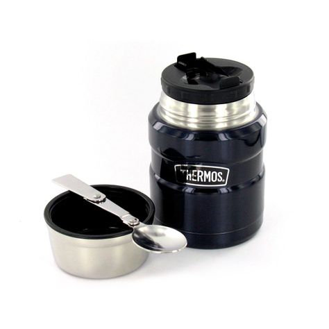 Termo de comida Thermos King 470ml acero inoxidable negro-2