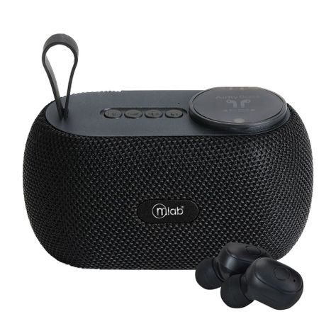 Parlante Mlab Airfly Bass 9301TWS+Audifonos Bluetooth Negro-3
