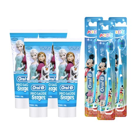 Pack 4 Pasta dental Frozen Oral-B + 3 Cepillos Mickey-0