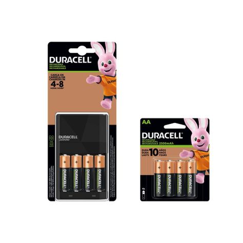 Pack Cargador Duracell +4 Pilas Aa +4 pilas Aaa Recargables-0