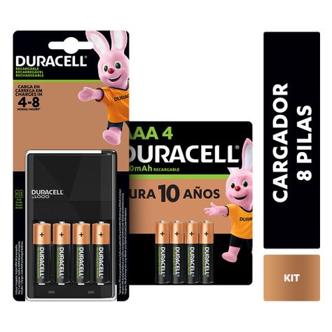 Pack Cargador Duracell +4 Pilas Aa +4 pilas Aaa Recargables-1