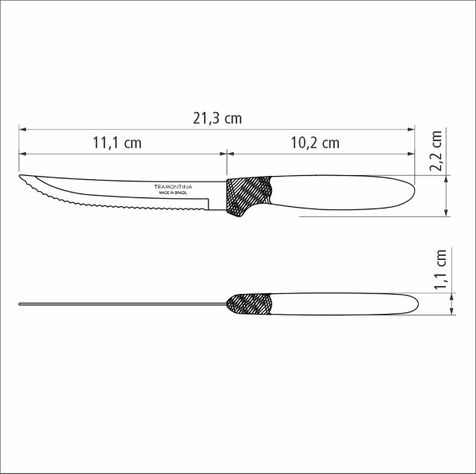Set 12 Cuchillos Tramontina Ipanema mango plástico 5"-3