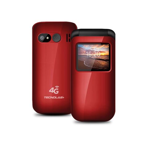 Celular Senior Tecnolab Shell Sos 4G 1.77 Pulgadas Rojo-0