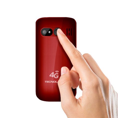 Celular Senior Tecnolab Shell Sos 4G 1.77 Pulgadas Rojo-2