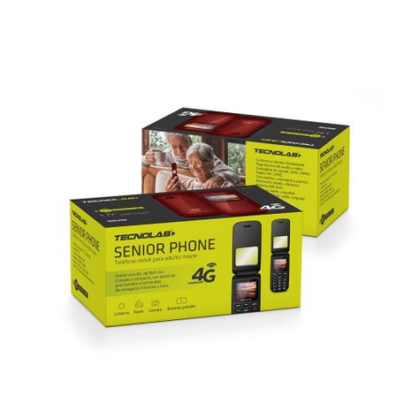 Celular Senior Tecnolab Shell Sos 4G 1.77 Pulgadas Rojo-3