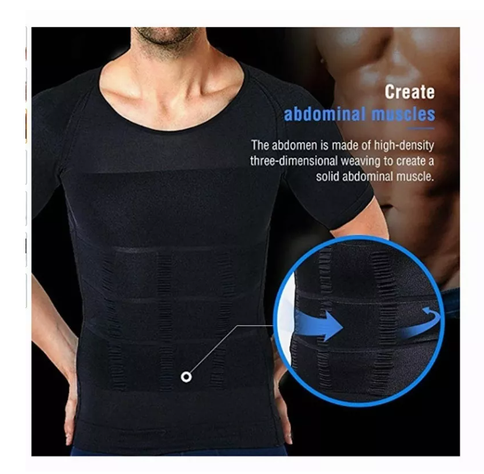 Polera Compresión Hombre Faja Camiseta Reductora Hombre Talla L-1