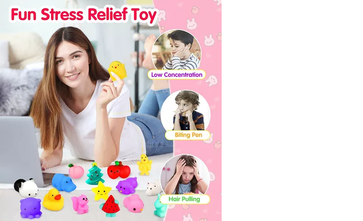 Kit 100 Pcs Mini Mochi Squishy Squeeze Toy Fidget Toy-3