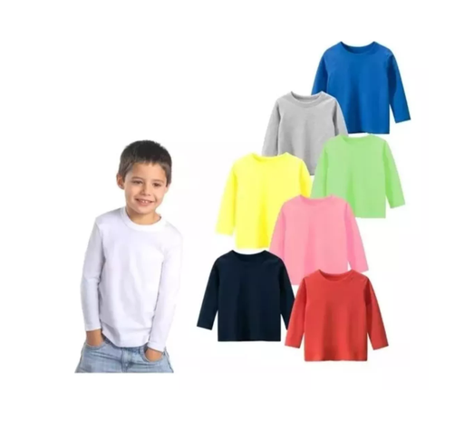 Pack 6 Camisetas Niño 100% Algodón Manga Larga Talla 8-0