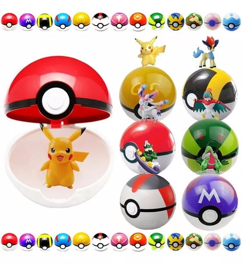12 Pokebolas Pokemon (7cm) Mas 12 Pokemón De 2 Cm-4