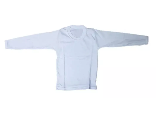 Pack 6 Camisetas Blancas Niño 100% Algodón Manga Larga Talla 10-3