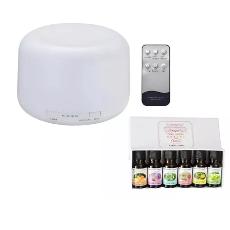 Humidificador Ultrasonico Aire Difusor 500ml + 1 Esencias Xl Humificadores Difusor Aromas -0