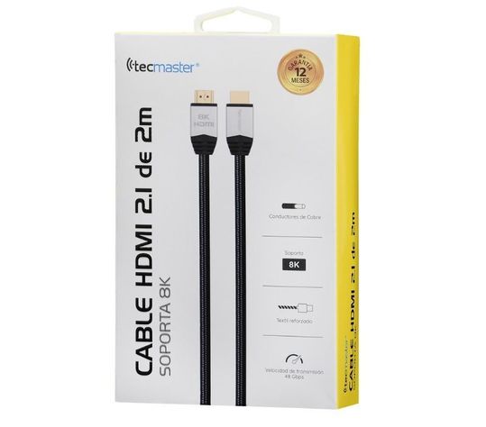 Cable Hdmi De 2 Mts 2.1 8k Con Hdr Y Earc Tecmaster Ps5 Xbox-1
