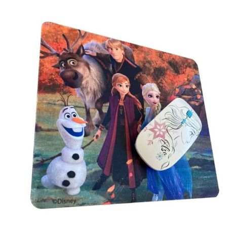 Mouse Inalambrico y Mouse Pad Disney Frozen-2