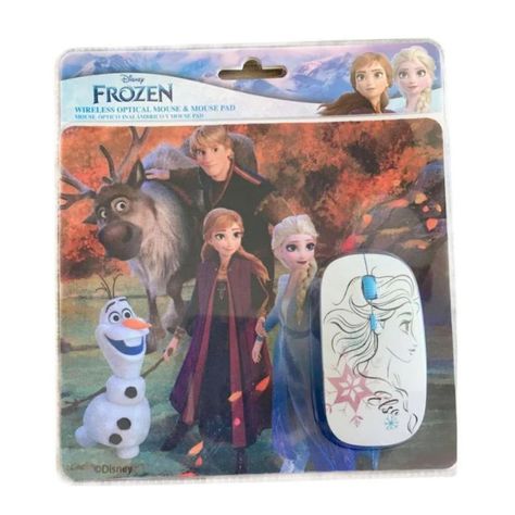 Mouse Inalambrico y Mouse Pad Disney Frozen-3