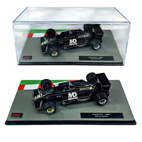 Auto Formula 1 Lotus 97T 1985 #12 Ayrton Senna Caja Acrilica 1:43-1